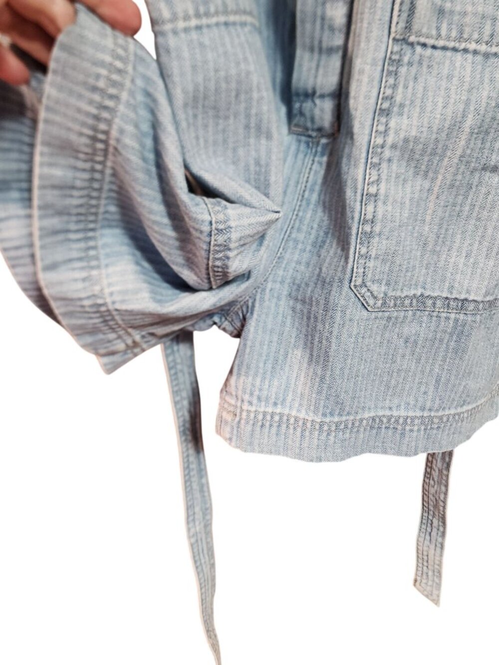 Ariat Herringbone utility-style denim romper with cuffed short sleeves Womens si - Picture 3 of 5